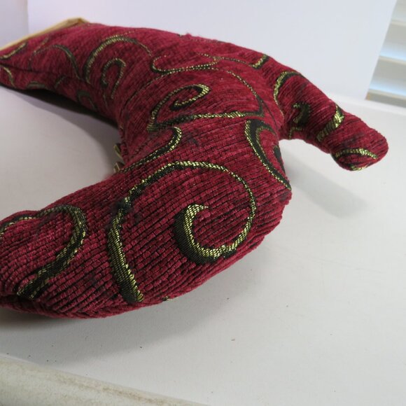 Red Tapestry Vintage Victorian High Heel boot stocking Holiday 20" long - Picture 7 of 10